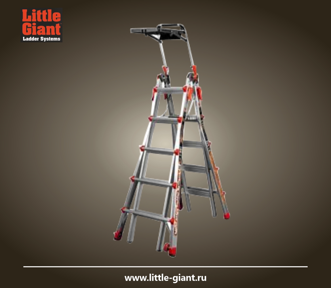 Алюминиевая выдвижная шарнирно-раздвижная стремянка Little Giant XTREME M22 4 x 5 ступеней 12322EN-801